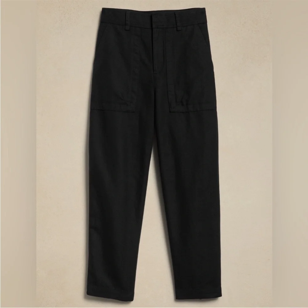 NWT! Banana Republic Black Mya Cotton-Linen Cargo Pant - Multiple Sizes🖤 882900